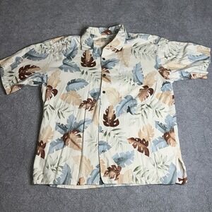 Kona Kai Shirt Mens L Colorful Floral Aloha Button‎ Up Hawaiian Dad Casual Camp